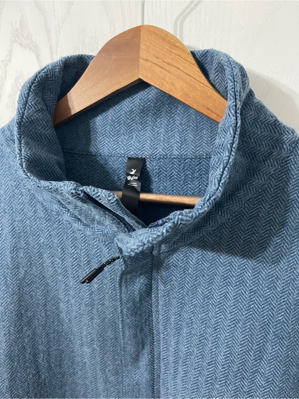 Glyder Blue Herringbone Quarter Zip Sweatshirt